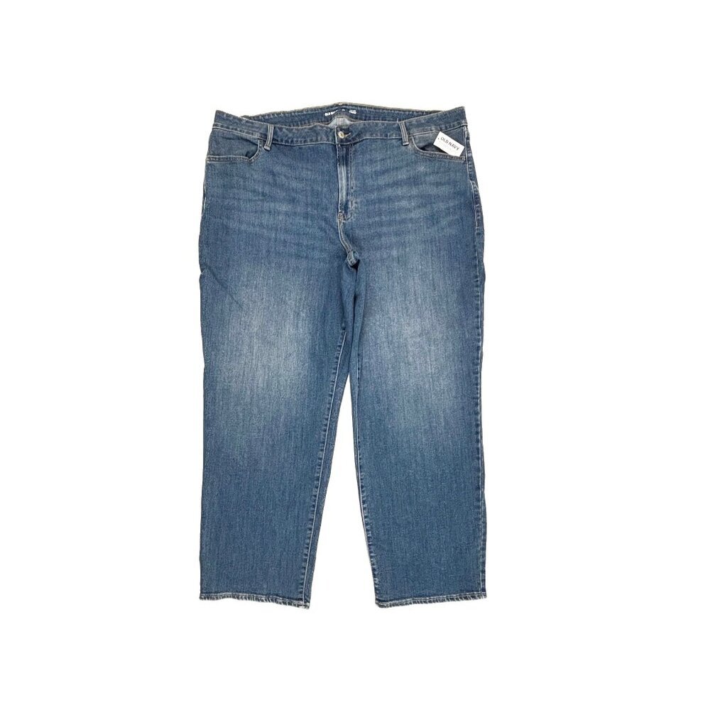 NEW‎ Old Navy High Rise Loose Women's ize 24 Medium Wash Blue Denim jeans